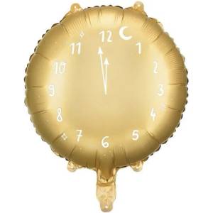 Party Deco Фолиев Балон "Часовник", 45 см, Златист (fb159-019)
