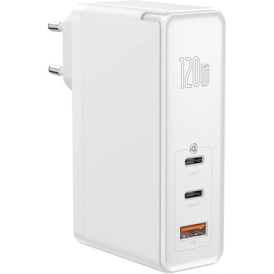 Baseus GaN 2 Pro Charger 120W (CCGAN-J02) - захранване за ел. мрежа за лаптопи, смартфони и таблети с USB и 2xUSB-C изходи с технология за бързо зареждане и USB-C кабел