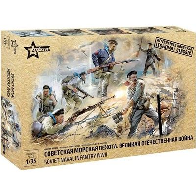 Zvezda Model Kit figurky 3520 Soviet Naval Infantry WWII (1:35)