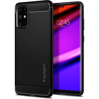 Spigen Rugged Armor Case - удароустойчив силиконов (TPU) калъф за Samsung Galaxy S20 Plus (черен)