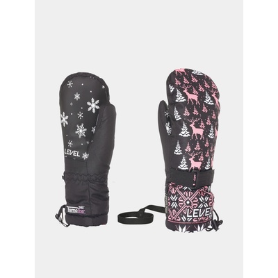 Level Junior Mitt detské lyžiarske rukavice ninja pink