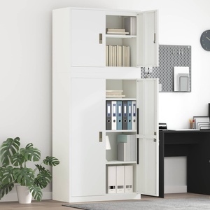 vidaXL Шкаф за съхранение 2 бр. Бяло 90 x 40 x 210 см Стомана (3438728)