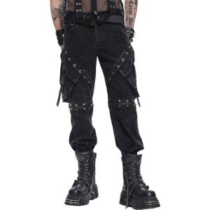 Devil fashion мъжки панталони jeans DEVIL FASHION - Punk - washed черни - PT300