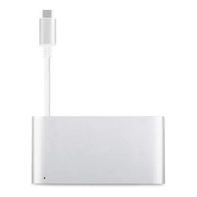 USB-C Multiport Adapter - адаптер за свързване от USB-C към HDMI 4K, USB-C, USB-A (сребрист)