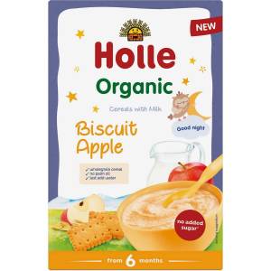 Holle Био млечна каша Holle - Бисквити и ябълки, 6 м+, 250 g (BB210687) - ozone