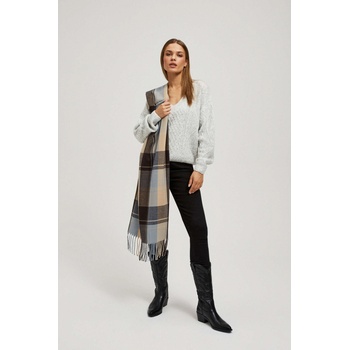 Moodo Кафяв шал на квадратчета с ресни Moodo Moodo | Kafyav | ЖЕНИ | ЕДИН РАЗМЕР