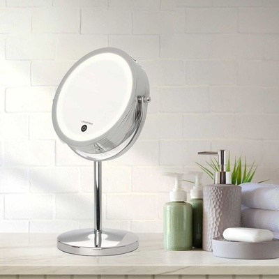 Lanaform Stand Mirror X10-LED огледало със стойка, двустранно увеличение x1 и x10
