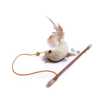 JK Animals Ptáček na prutě s catnipem (šantou), hračka 18 cm