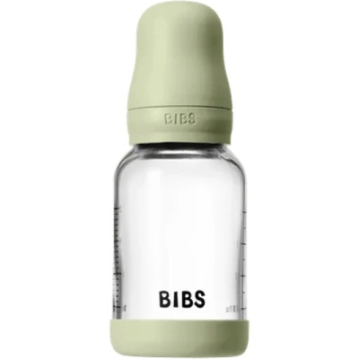 BIBS Стъклена бебешка бутилка Bibs - С каучуков биберон, 120 ml, Sage (5019250)