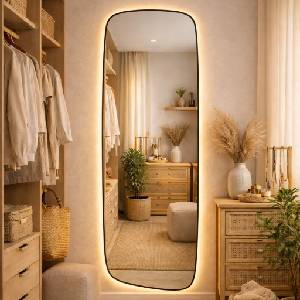Baltica Design Baltica Design-LED Огледало с подсветка STONE CALM 15W/230V 2700K 155x50 cm IP65 черно (DB0033)