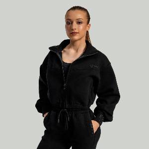 GymBeam STRIX Дамско яке с цип Lunar Zip-Up Black XL