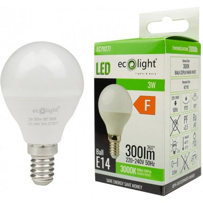 Eco Light LED žárovka E14 G45 3W 270lm teplá bílá EC79277