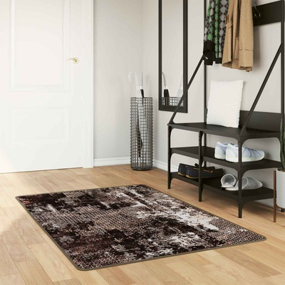 vidaXL Каса за килим MARSA Черен 80 x 200 cm Полиестер и PVC (42023375)