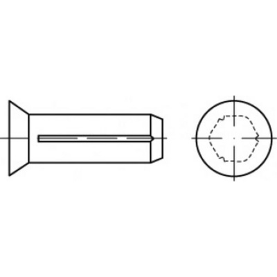 TOOLCRAFT TO-5439177 ryhovaný klinec s zápustnou hlavou (Ø x d) 3 mm x 6 mm ocel 500 ks