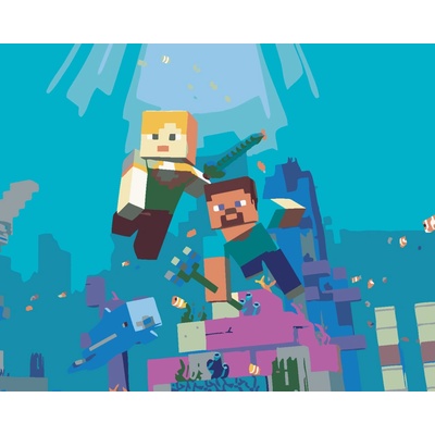 ZUTY Malování podle čísel MINECRAFT POD VODOU 40 x 50 cm