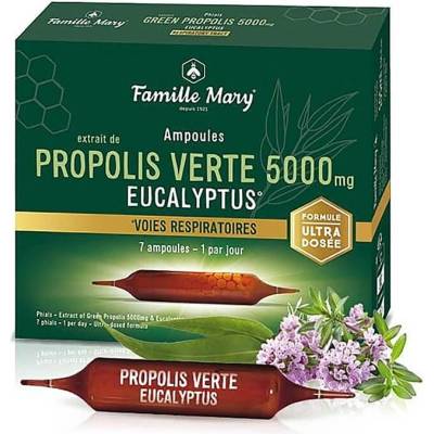 Famille Mary Зелен прополис с пчелен мед и евкалипт, 5000 mg, 7 ампули, Famille Mary (080085 FM)