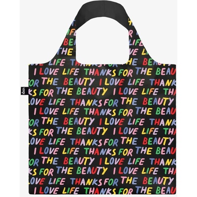 Skladacia nákupná taška LOQI LOVE LIFE Black