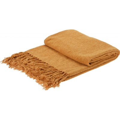 Home Styling Collection Žinylková deka s třásněmi žlutá 130x160