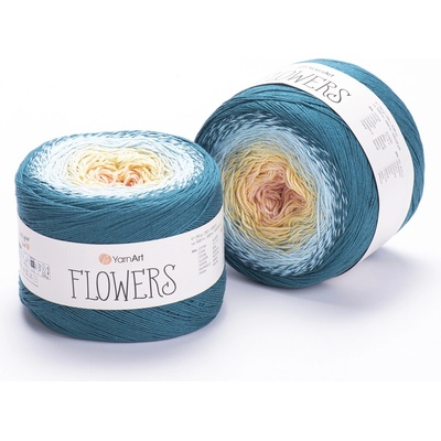 Yarn Art příze Flowers 270 růžová, slunečnicová, modrá, petrol