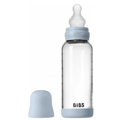 Bibs antikoliková sklenená fľaša so silikón cumlíkom Baby Blue 240ml