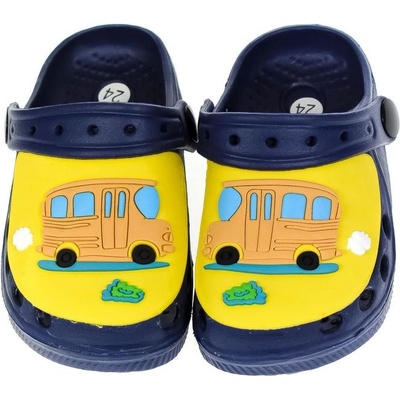 detské gumené modré šľapky SCHOOL BUS