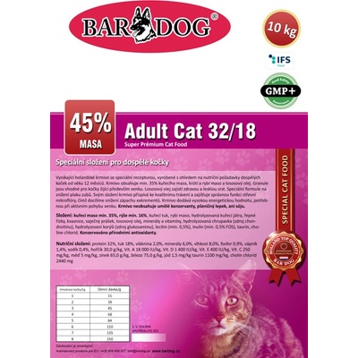Bardog Adult CAT 32/18 Super premium 10 kg