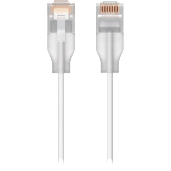 Ubiquiti UACC-Cable-Patch-EL-1M-W Nano-thin patch cable with 2.5 GbE support designed to show Etherlighting effects (UACC-CABLE-PATCH-EL-1M-W)