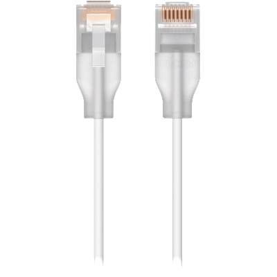 Ubiquiti UACC-Cable-Patch-EL-1M-W Nano-thin patch cable with 2.5 GbE support designed to show Etherlighting effects (UACC-CABLE-PATCH-EL-1M-W)