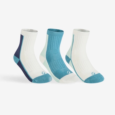 Decathlon Detské vysoké ponožky RS 500 3 páry béžové/zelené/modré