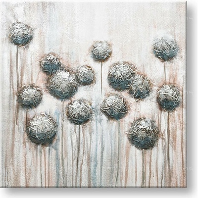Maľovaný obraz na stenu KVETY 70x70 cm - 70×70 cm / Premium 4 cm