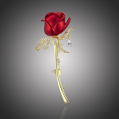 Éternelle brož Swarovski Elements Bethany růže B2057/AL Červená