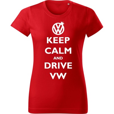 Tričko Keep calm and drive Volkswagen dámske tričko Tmavosivá Biela