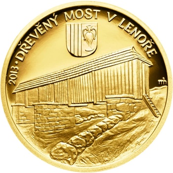 Česká mincovna Zlatá mince 5000 Kč Dřevěný most v Lenoře Proof 1/2 oz