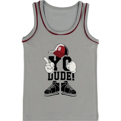 Evona chlapecký nátělník se širokými ramínky C šedá