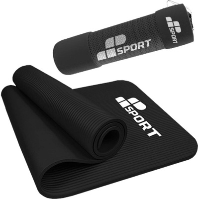 MP Sport NBR Fitness Yoga Mat / Постелка за фитнес и йога / 180см х 60см х 1см - С чанта за носене - Различни цветове Черен