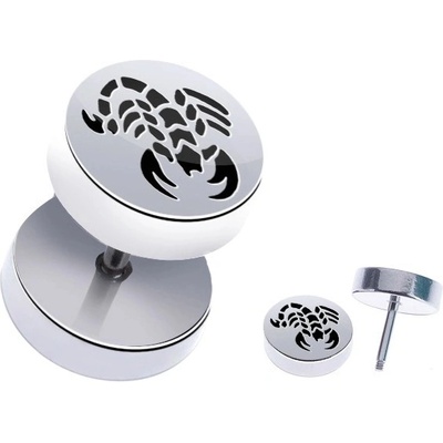 Šperky eshop falešný piercing do ucha z oceli škorpion lesklá kolečka PC31.07
