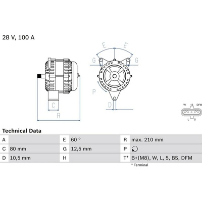 Alternátor BOSCH 0 986 048 110