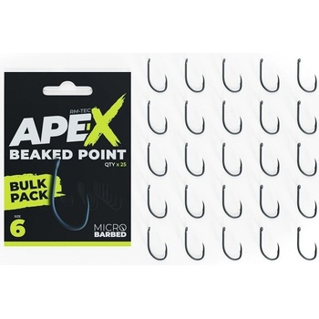 RidgeMonkey Ape-X Beaked Point Barbed Bulk Pack vel.6 25 ks