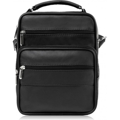 Pánská kožená taška přes rameno černá pánská taška do práce Abruzzo ABR-18