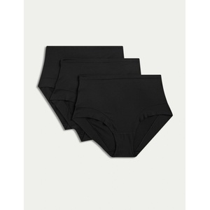 Marks & Spencer Бикини с висока талия с технология Flexifit и висок дял модал, 3 бр. Marks & Spencer черна Marks & Spencer | Cheren | ЖЕНИ | 12