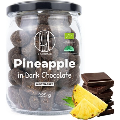 BrainMax Pure Pure® Pineapple in Dark Chocolate, Лиофилизиран ананас в тъмен шоколад, BIO, 225 г