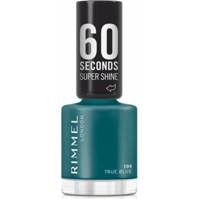 Rimmel London RIMMEL Super Shine 60 Seconds lak na nehty 104 True Blue 8 ml, 104 True Blue