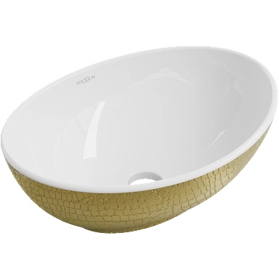 Mexen Elza мивка на плота 40 x 33 см, бяла/златна везен модел - 21014008 (21014008)