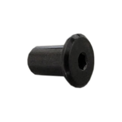 nábytkové spojovacie kovanie, priama matice M6, priemer 9mm, dĺžka 15mm, plochá hlava, čierna