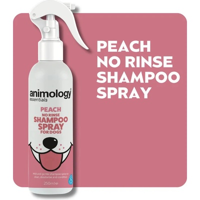 Animology Essentials Peach No Rinse bezoplachový šampón s broskyňovou vôňou v spreji pre psy 250 ml
