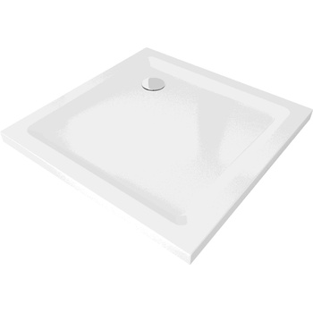 Mexen Flat квадратен плосък поддушов съд 80 x 80 см, бял, сифона хром - 40108080 (40108080)