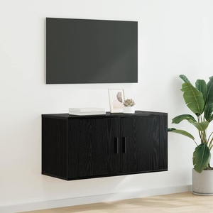 vidaXL Стенен ТВ кабинет 80 х 34.5 х 40 см Черен дъб (881152)