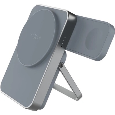 FIXED Powerbanka se stojánkem MagZen 5 Stand s integrovanou Apple Watch nabíječkou a podporou MagSafe, 5 000 mAh, šedá – Zboží Živě
