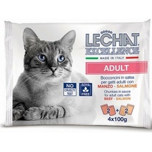 Monge Lechat Excelence Adult hovězí losos 4 x 100 g