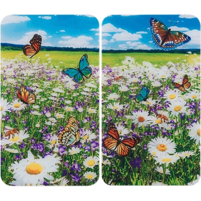 Maximex Капаци за печка 2 бр. от закалено стъкло 52x30 cm Summer Meadow - Maximex (2521513500)